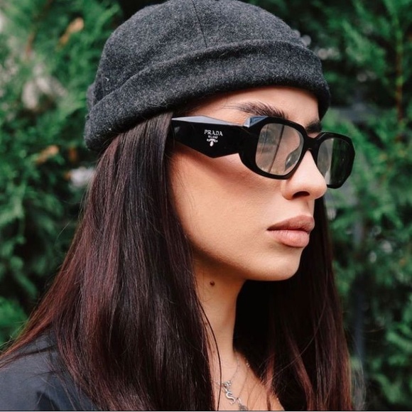 New PRADA PR 17WS Light Grey Mirror Silver sunglass